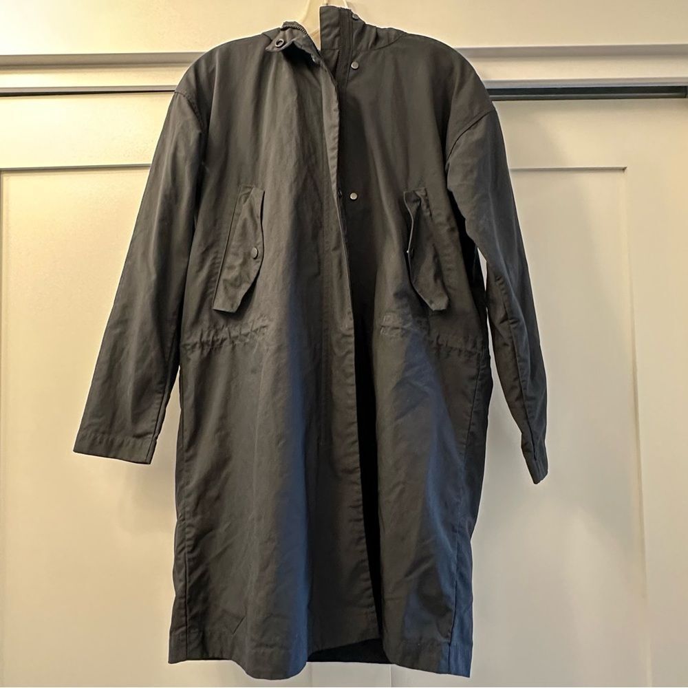Everlane Black Trench Coat Rain Jacket Size XS